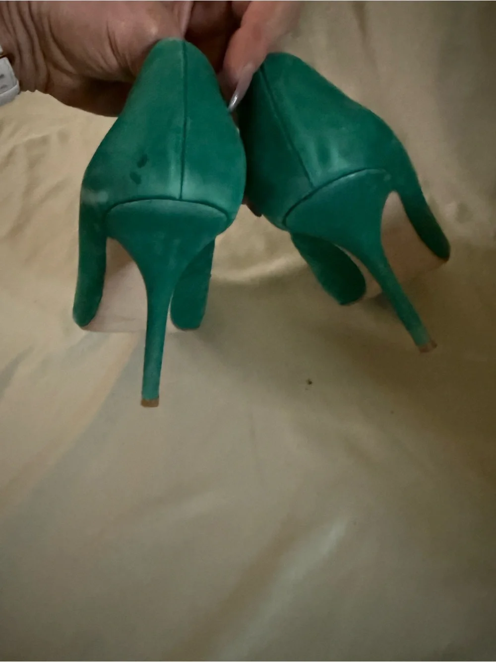 Teal Bow Pointed-Toe Pumps - STEVEN